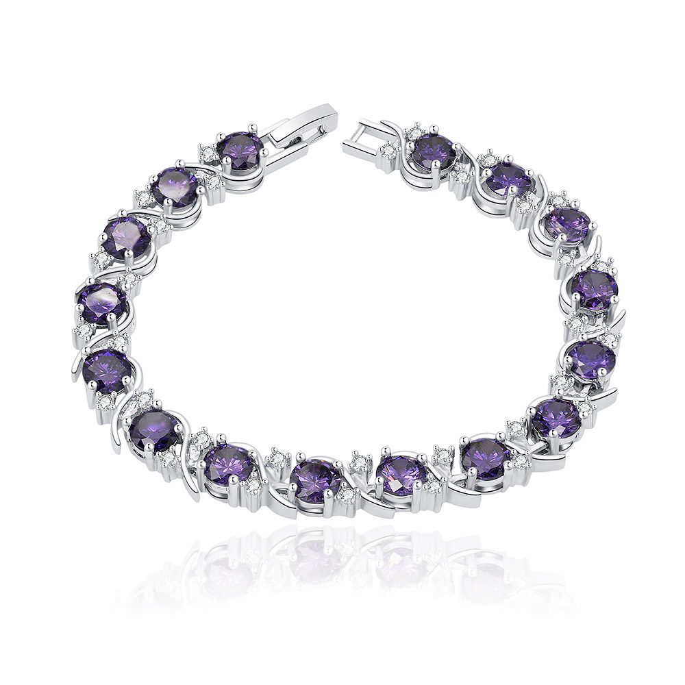 Purple Wave CZ Bracelet